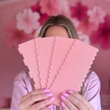 Load image into Gallery viewer, Cake Scraper| Icing Cake Decorating Tools | Textured Buttercream Scraper | Pink Acrylic Scraper