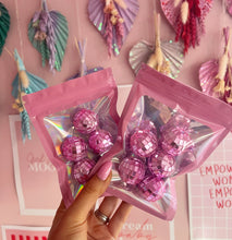 Load image into Gallery viewer, Disco Balls | Mini Pink & Silver Disco Ball Cake Decorations