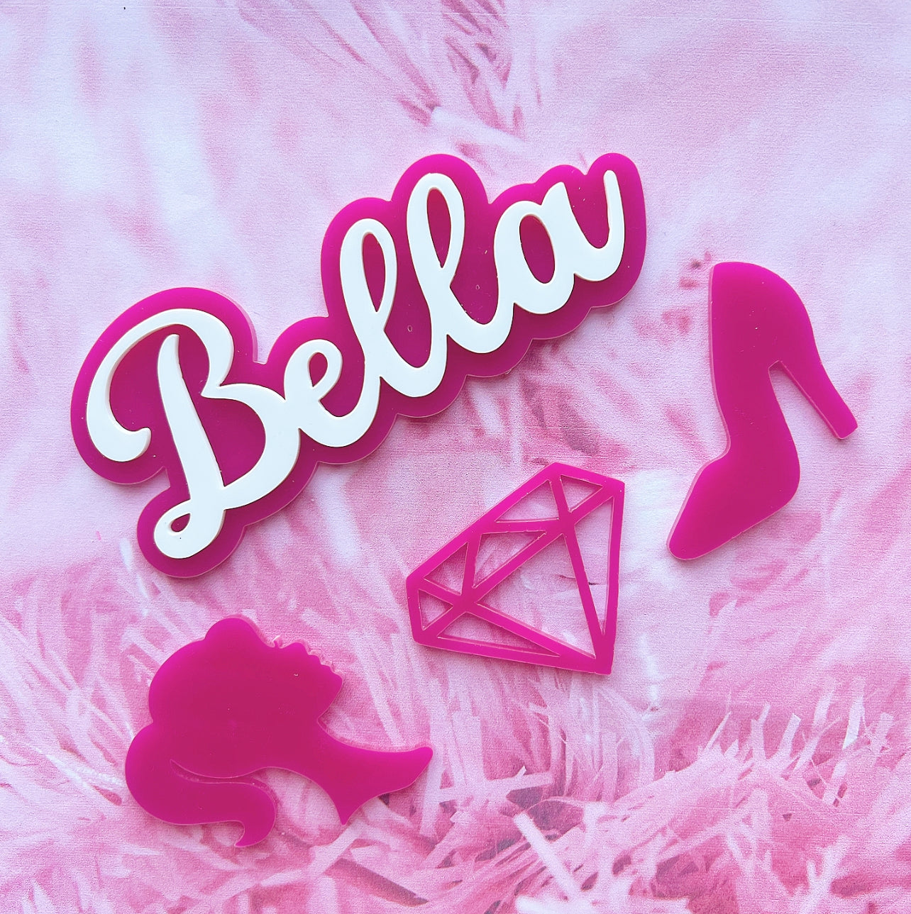 Barbie Style Acrylic Cake Charm / Topper – Petals and Pampas