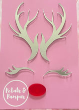 Load image into Gallery viewer, Reindeer Cake Topper | Acrylic Mirror Silver Reindeer Antlers for Cake Decoration | Christmas Cake Topper | Festive Cake