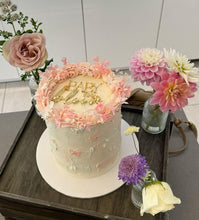 Load image into Gallery viewer, Baby Shower Acrylic Cake Topper | Baby in Bloom Cake Topper | Baby Shower Cake Charm