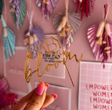 Load image into Gallery viewer, Baby Shower Acrylic Cake Topper | Baby in Bloom Cake Topper | Baby Shower Cake Charm