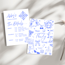 Load image into Gallery viewer, Birthday Weekend Itinerary - Blue