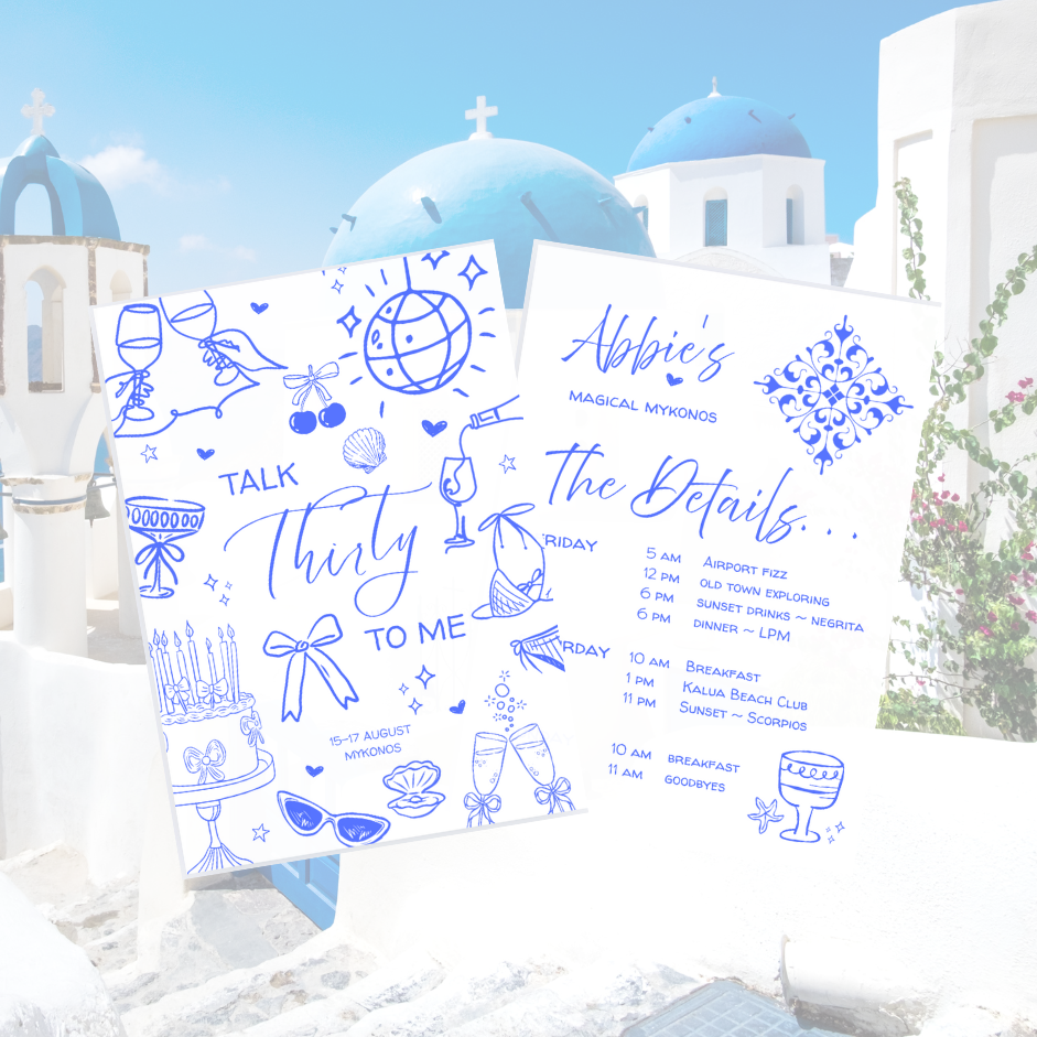 Birthday Weekend Itinerary - Blue