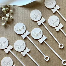 Load image into Gallery viewer, Baby Shower | Oh Baby | Neutral Beige Cocktail Drinks Stirrer
