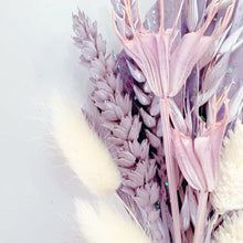Load image into Gallery viewer, Lilac Purple Cake Topper - Dried Flowers | Palms | Bunny Tails - Parma Violet
